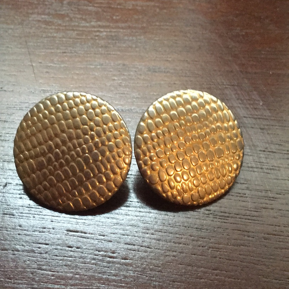 Vintage Gold Button Earrings